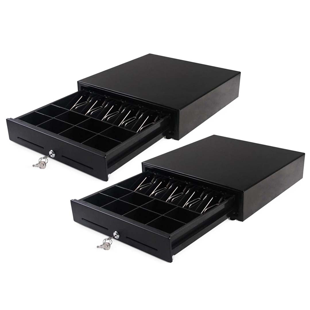 SOGA 2X Black Heavy Duty Cash Drawer Electronic 4 Bills 8 Coins Cheque Slot Tray Pos 410 $ 280.90