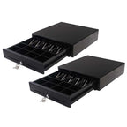 SOGA 2X Black Heavy Duty Cash Drawer Electronic 4 Bills 8 Coins Cheque Slot Tray Pos 410 $ 280.90