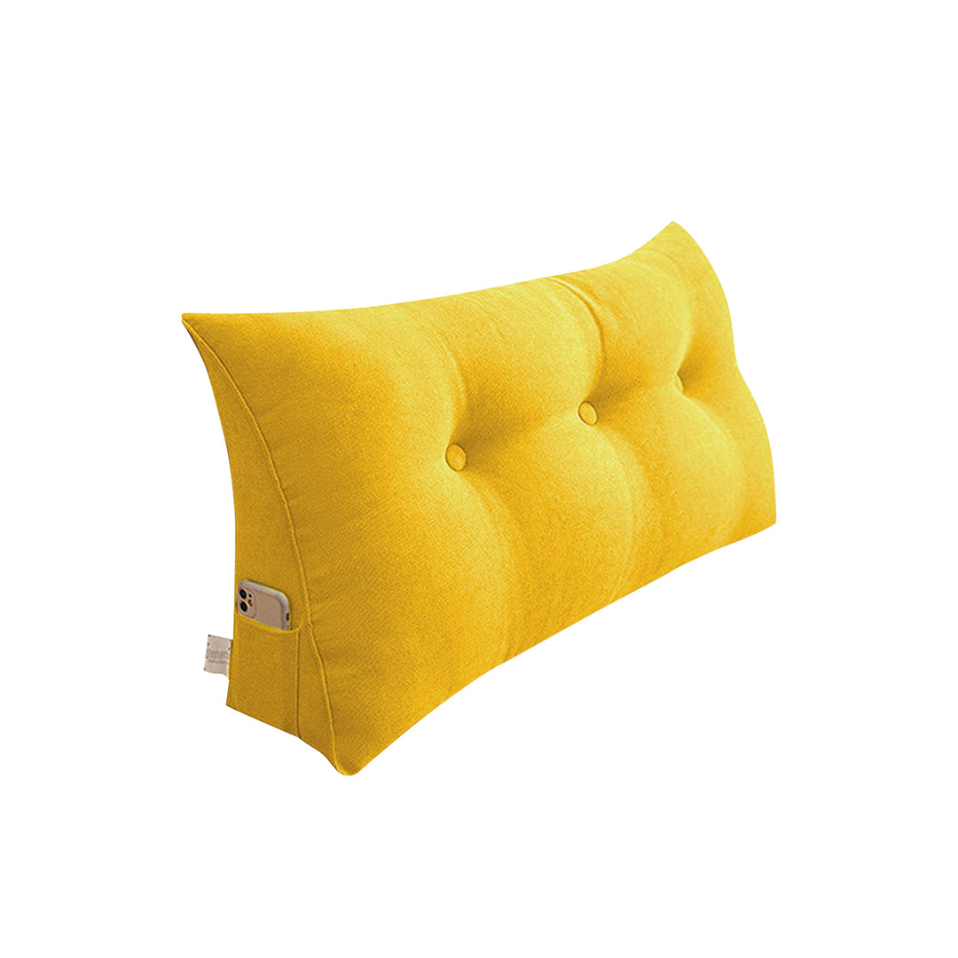 SOGA 100cm Yellow Triangular Wedge Bed Pillow Headboard Backrest Bedside Tatami Cushion Home Decor