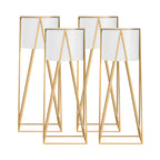 SOGA 4X 50cm Gold Metal Plant Stand with White Flower Pot Holder Corner Shelving Rack Indoor Display $ 253.50