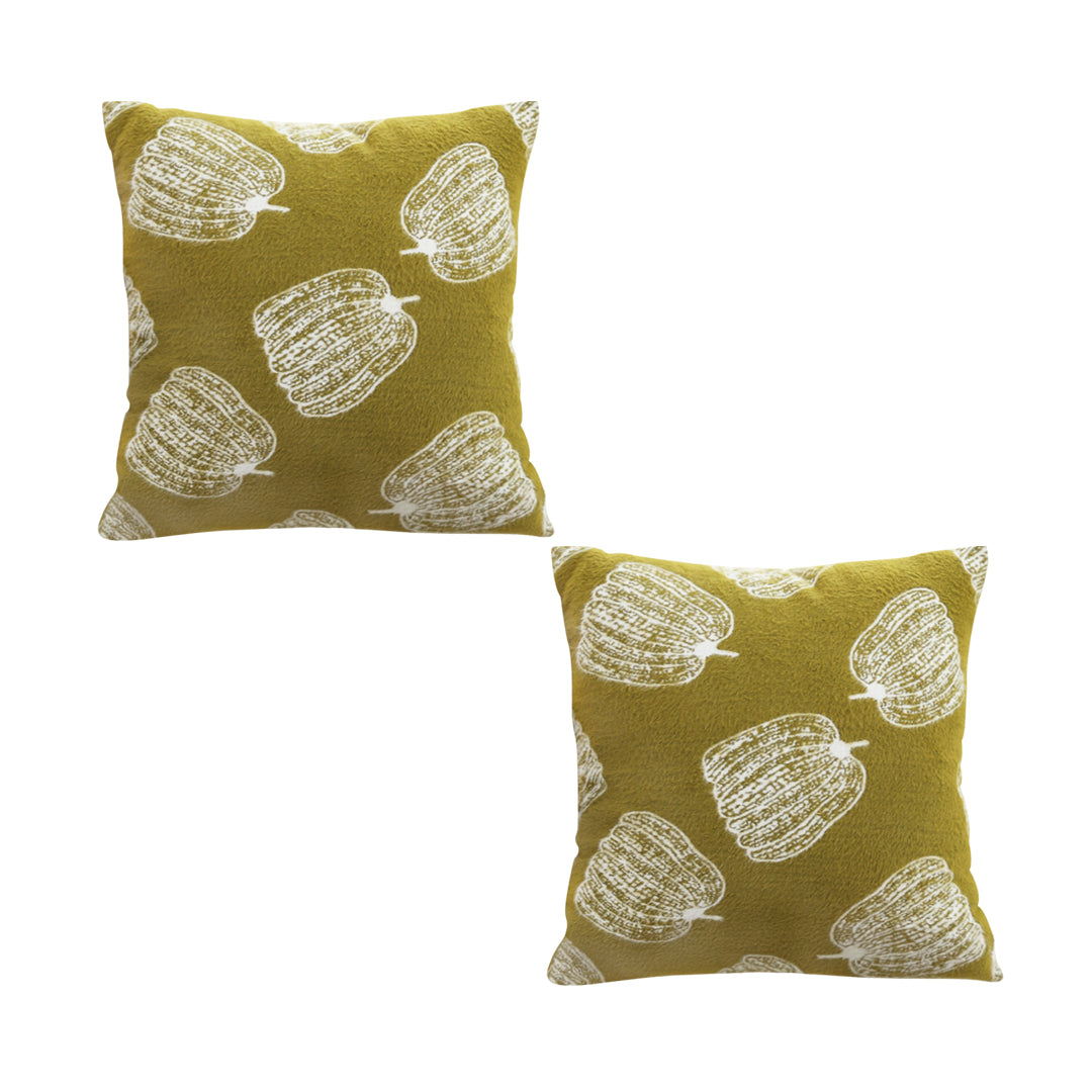 SOGA 2X 50cm Throw Pillow Green Autumn Harvest Pumpkin Print Home Decor $ 137.90