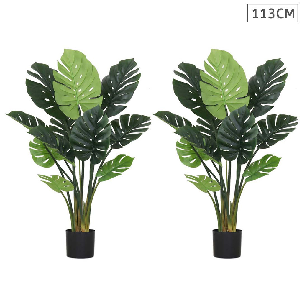 SOGA 2X 113cm Artificial Indoor Potted Turtle Back Fake Decoration Tree Flower Pot Plant $ 215.50