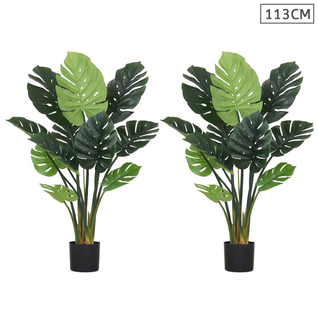 SOGA 2X 113cm Artificial Indoor Potted Turtle Back Fake Decoration Tree Flower Pot Plant $ 215.50