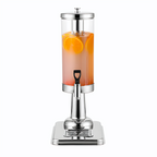 SOGA Single 3L Silver Stainless Steel Beverage Dispenser Ice Cylinder Clear Juicer Hot Cold Water Jug $ 155.50