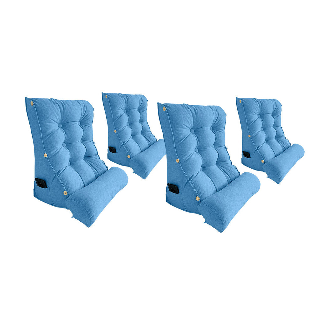 SOGA 4X 45cm Blue Triangular Wedge Lumbar Pillow Headboard Backrest Sofa Bed Cushion Home Decor $ 316.90