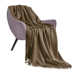 SOGA Coffee Acrylic Knitted Throw Blanket Solid Fringed Warm Cozy Woven Cover Couch Bed Sofa Home Decor $ 77.90