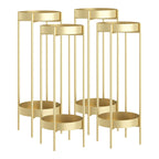 SOGA 4X 2 Layer 80cm Gold Metal Plant Stand Flower Pot Holder Corner Shelving Rack Indoor Display $ 295.50