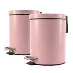 SOGA 2X Foot Pedal Stainless Steel Rubbish Recycling Garbage Waste Trash Bin Round 12L Pink $ 150.90