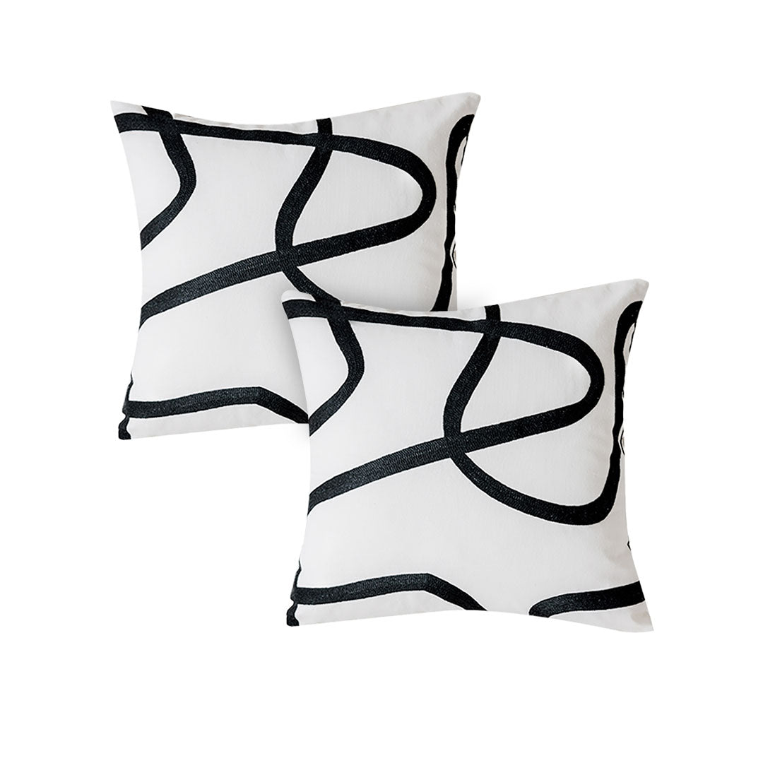 SOGA 2X 45cm Square Modern Minimalist Black Letter Print Decorative Throw Pillow $ 118.90