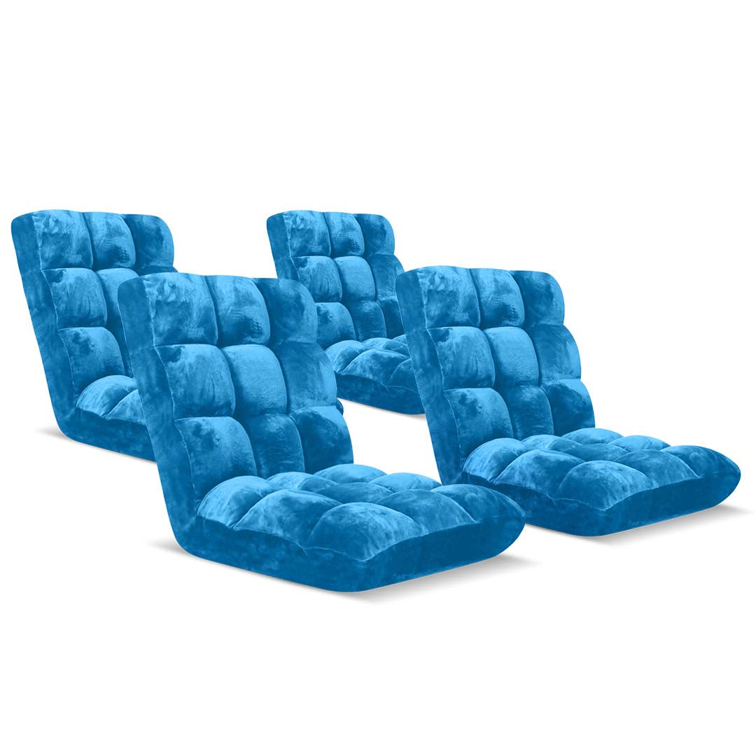 SOGA 4X Floor Recliner Folding Lounge Sofa Futon Couch Folding Chair Cushion Blue $ 358.90