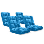 SOGA 4X Floor Recliner Folding Lounge Sofa Futon Couch Folding Chair Cushion Blue $ 358.90