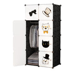 SOGA 8 Cubes Black Portable Wardrobe Divide-Grid Modular Storage Organiser Foldable Closet $ 94.50