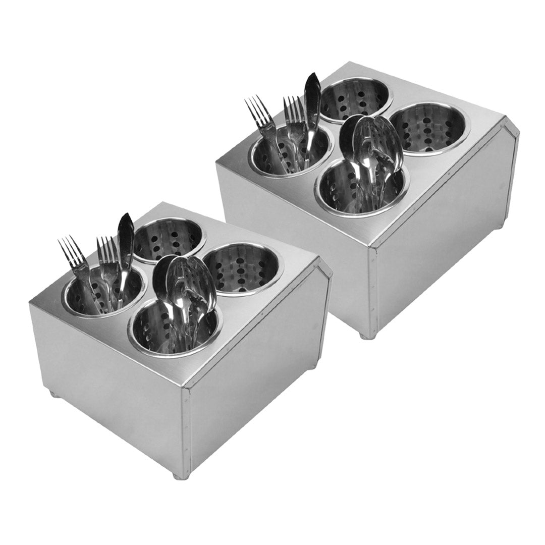 SOGA 2X 18/10 Stainless Steel Commercial Conical Utensils Square Cutlery Holder with 4 Holes $ 224.50