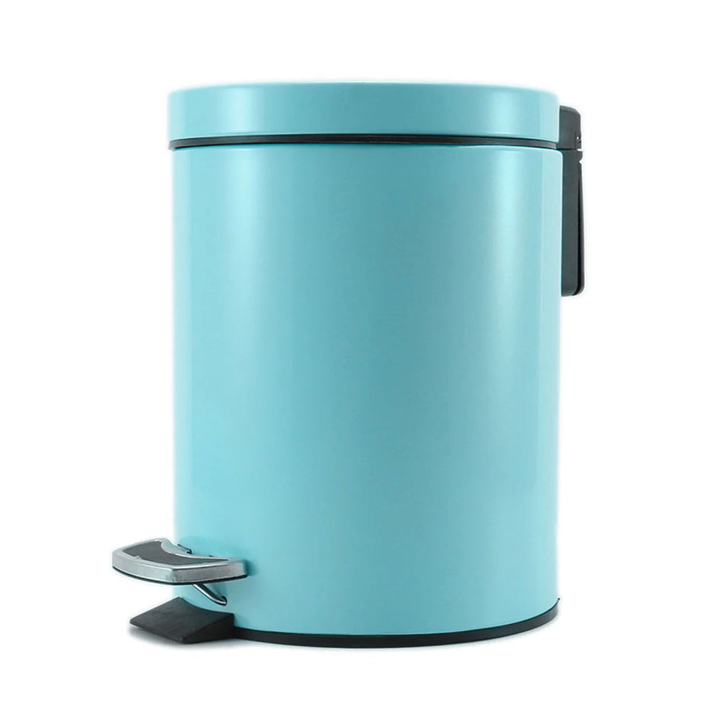 SOGA Foot Pedal Stainless Steel Rubbish Recycling Garbage Waste Trash Bin Round 12L Blue