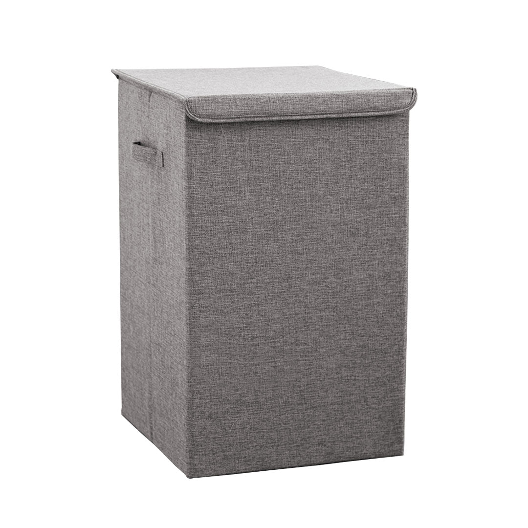 SOGA Grey Large Collapsible Laundry Hamper Storage Box Foldable Canvas Basket Home Organiser Decor $ 47.90