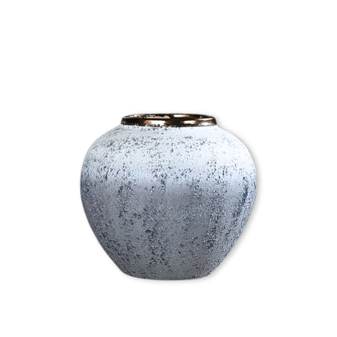 SOGA 21x22cm White and Grey Small Ceramic Flower Vase Elegant Living Room Home Decor $ 77.90
