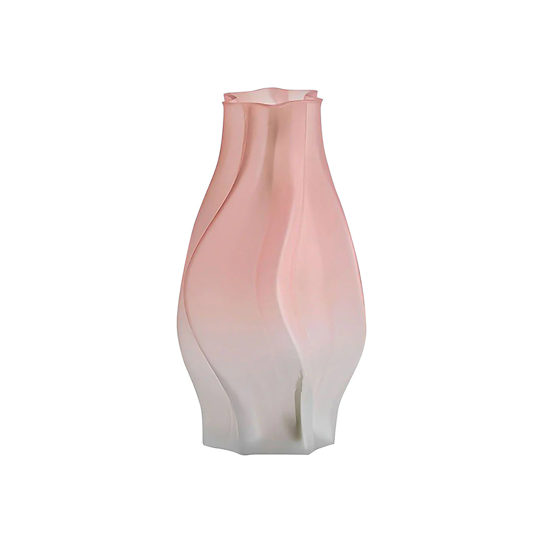 SOGA 25cm Pink Glass Vase Art Blown Hand Flower Tall Vintage Art Vases