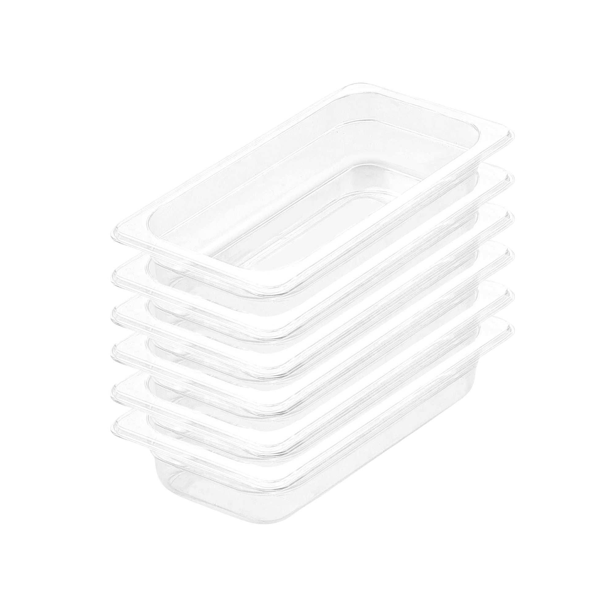 SOGA 65mm Clear Gastronorm GN Pan 1/3 Food Tray Storage Bundle of 6