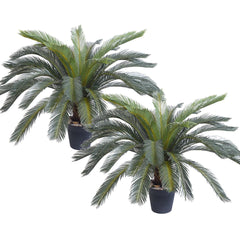 SOGA 2X 125cm Artificial Indoor Cycas Revoluta Cycad Sago Palm Fake Decoration Tree Pot Plant