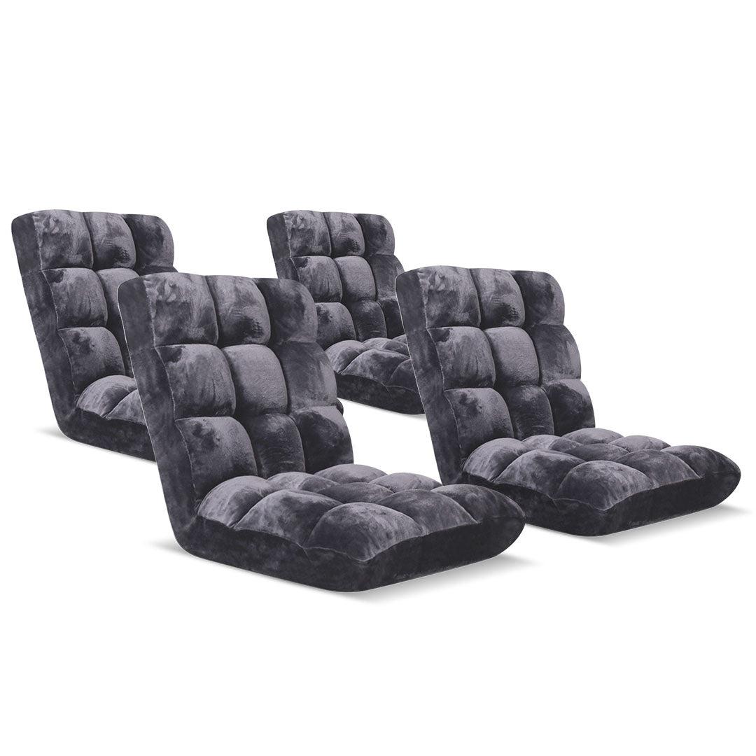 SOGA 4X Floor Recliner Folding Lounge Sofa Futon Couch Folding Chair Cushion Grey $ 358.90