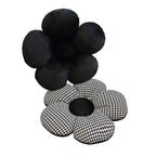 SOGA Black Flower Cushion Shaped for Floor and Sitting Throw Pillow