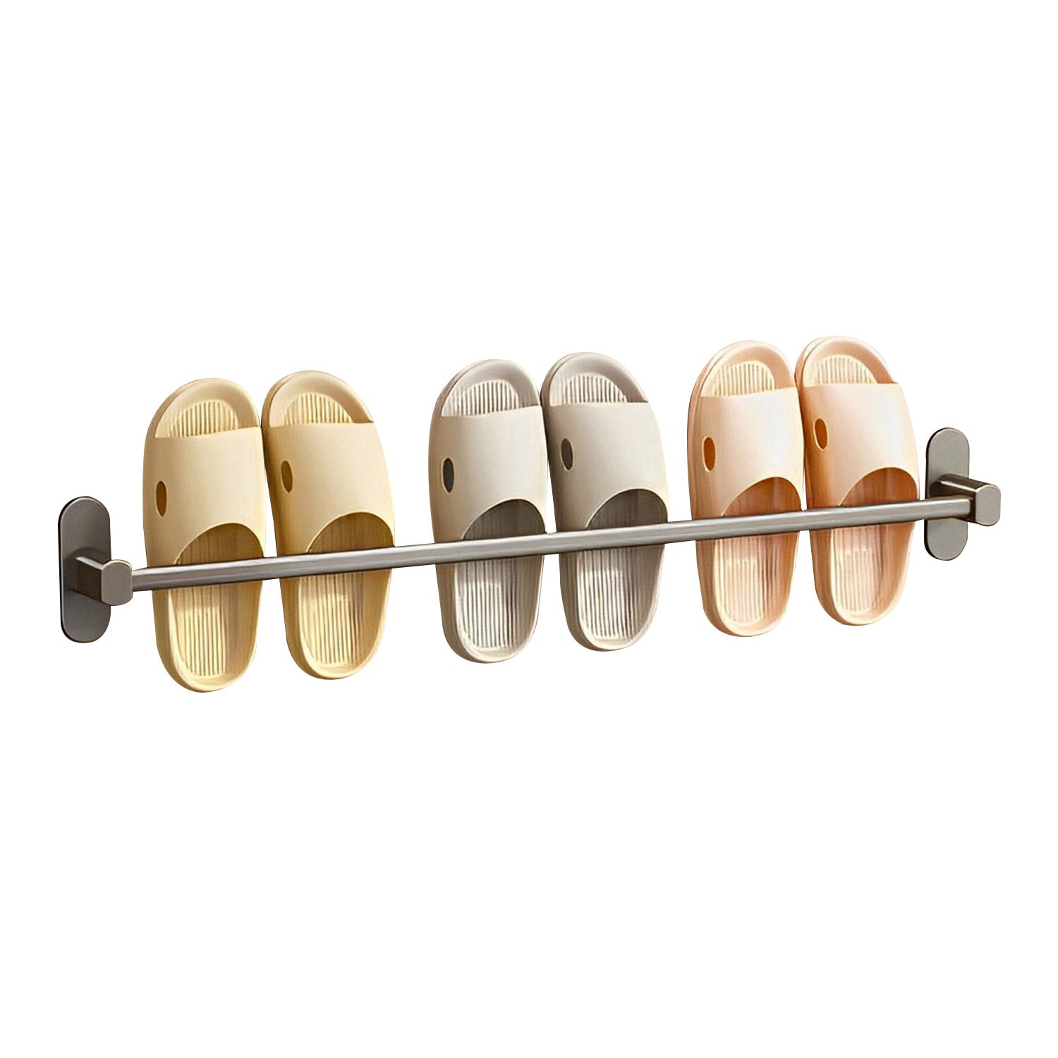 SOGA 69cm Wall-Mounted Slipper Organiser Adhesive Storage Space-Saving Wall Rack $ 38.90