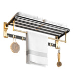 SOGA 63cm Wall-Mounted Double Pole Towel Holder Bathroom Organiser Rail Hanger with Hooks $ 99.90