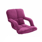 SOGA Foldable Lounge Cushion Adjustable Floor Lazy Recliner Chair with Armrest Magenta