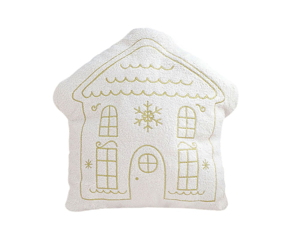 SOGA 40x45cm Festive White Christmas House Shaped Holiday Throw Pillow $ 66.90