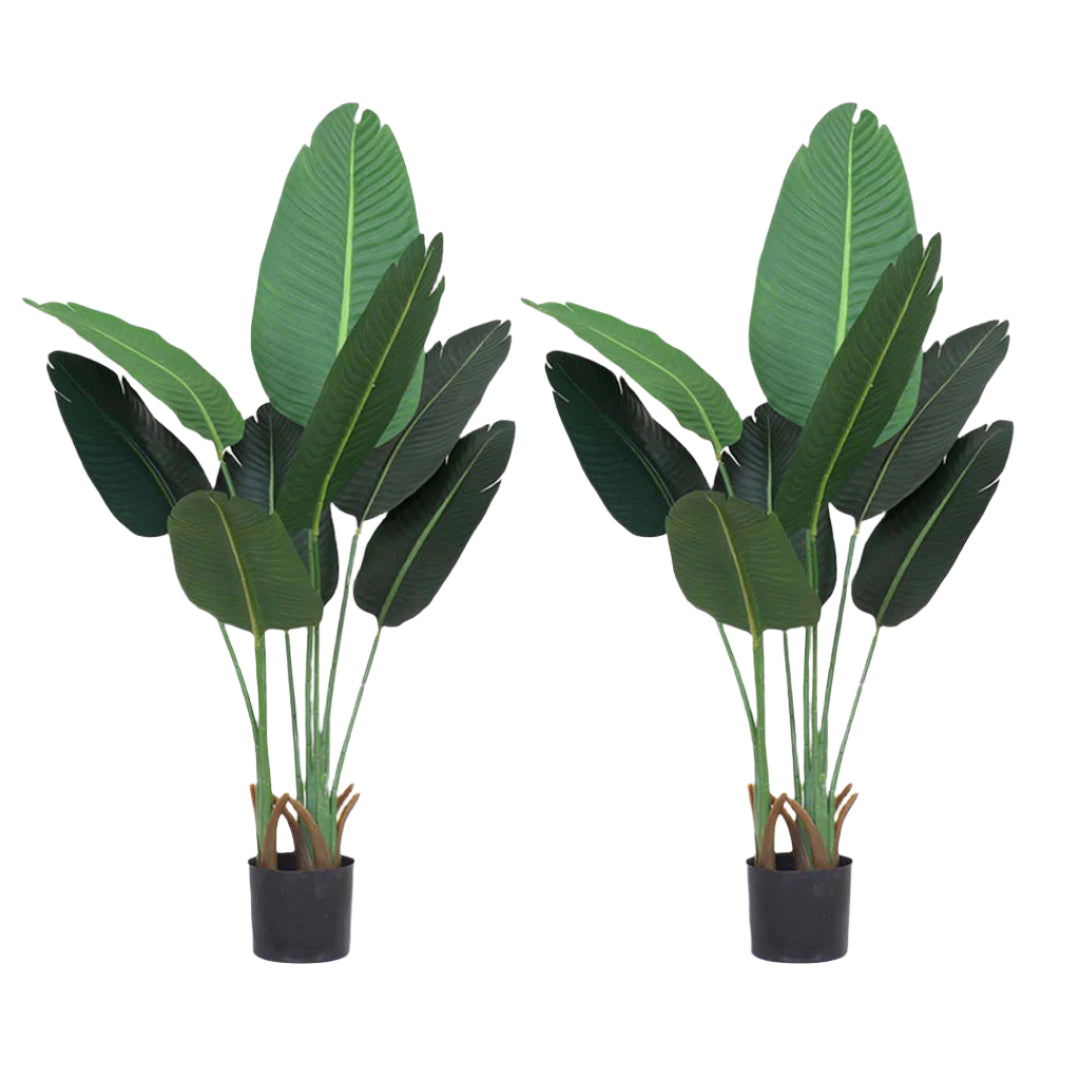 SOGA 2X 120cm Artificial Green Indoor Traveler Banana Fake Decoration Tree Flower Pot Plant $ 237.50