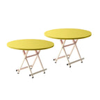 SOGA 2X Yellow Dining Table Portable Round Surface Space Saving Folding Desk Home Decor $ 161.90