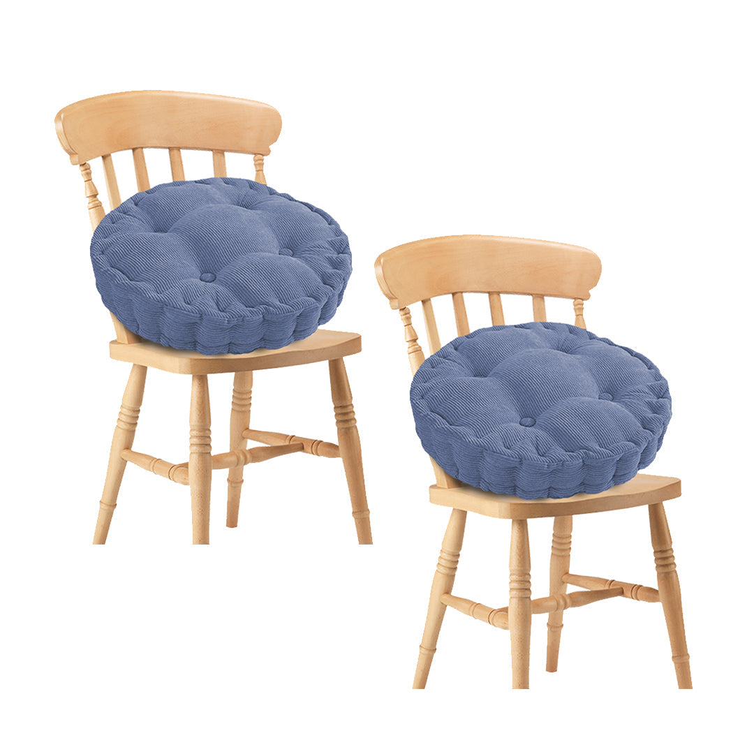 SOGA 2X Blue Round Cushion Soft Leaning Plush Backrest Throw Seat Pillow Home Office Decor $ 43.50