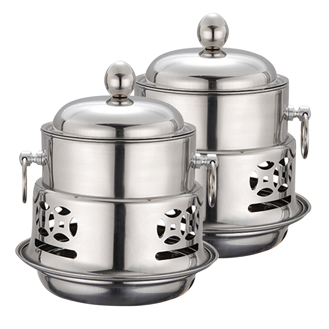 SOGA 2X Stainless Steel Mini Asian Buffet Hot Pot Single Person Shabu Alcohol Stove Burner with Lid $ 107.90