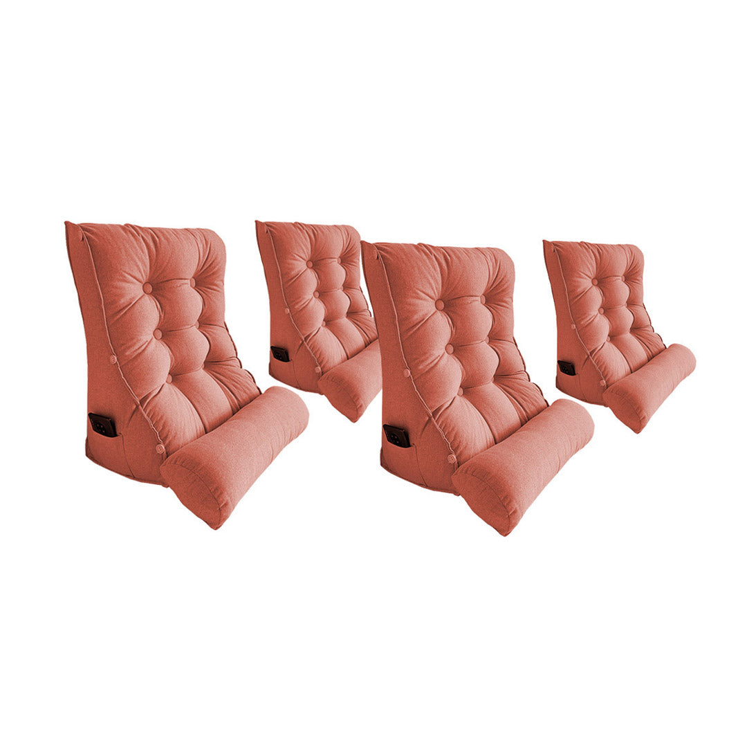 SOGA 4X 45cm Peach Triangular Wedge Lumbar Pillow Headboard Backrest Sofa Bed Cushion Home Decor