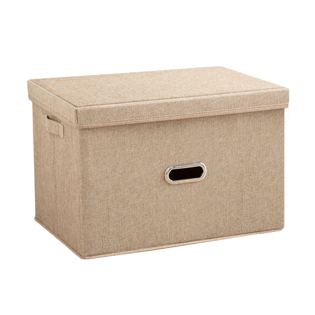 SOGA Beige Medium Foldable Canvas Storage Box Cube Clothes Basket Organiser Home Decorative Box $ 33.50