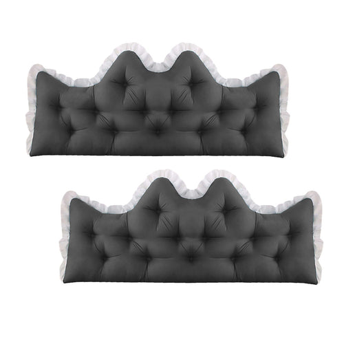 SOGA 2x150cm Crown Pillows Tufted Charcoal Headboard Cushion Set $ 129.50