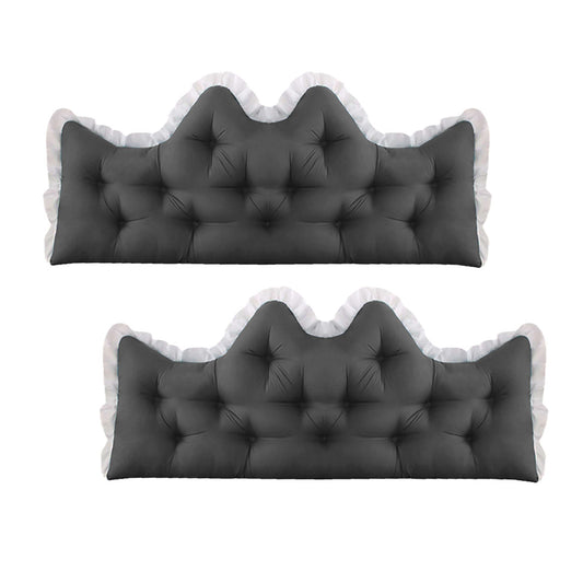 SOGA 2x150cm Crown Pillows Tufted Charcoal Headboard Cushion Set $ 129.50