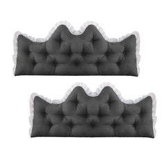 SOGA 2x150cm Crown Pillows Tufted Charcoal Headboard Cushion Set $ 129.50
