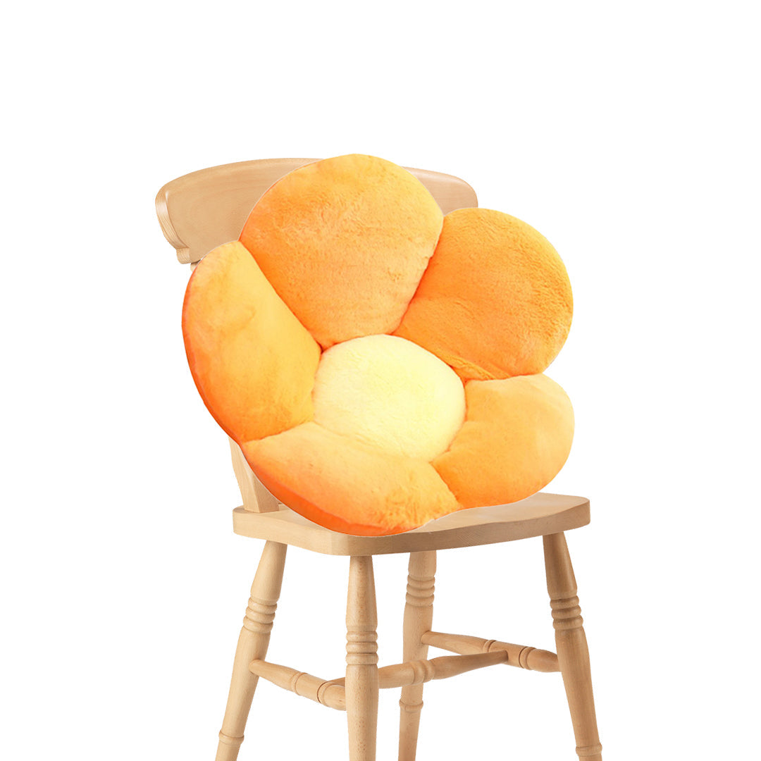 SOGA Orange Whimsical Big Flower Shape Cushion Soft Leaning Bedside Pad Floor Plush Pillow Home Decor $ 55.50