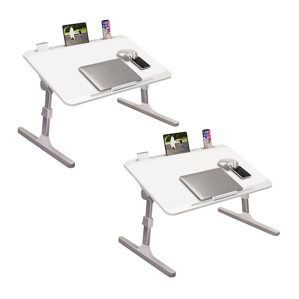 SOGA 2X 70X45cm White Small Laptop Bed Portable Foldable Study Table Adjustable $ 183.50