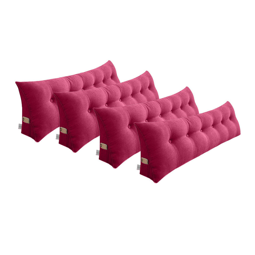 SOGA 4X 180cm Crabapple Red Triangular Wedge Bed Pillow Headboard Backrest Bedside Tatami Cushion Home Decor
