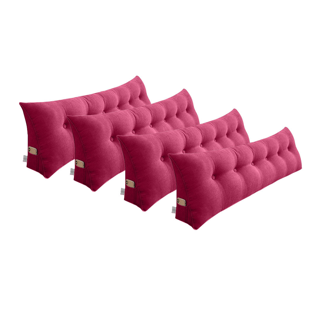 SOGA 4X 180cm Crabapple Red Triangular Wedge Bed Pillow Headboard Backrest Bedside Tatami Cushion Home Decor