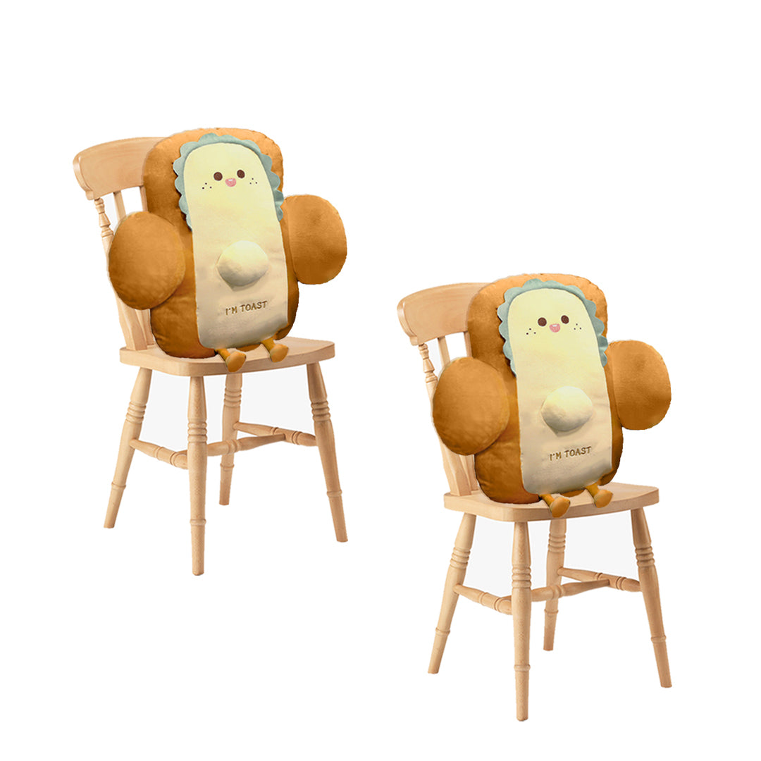 SOGA 2X 58cm Cute Face Toast Bread Cushion Stuffed Car Seat Plush Cartoon Back Support Pillow Home Decor $ 99.50