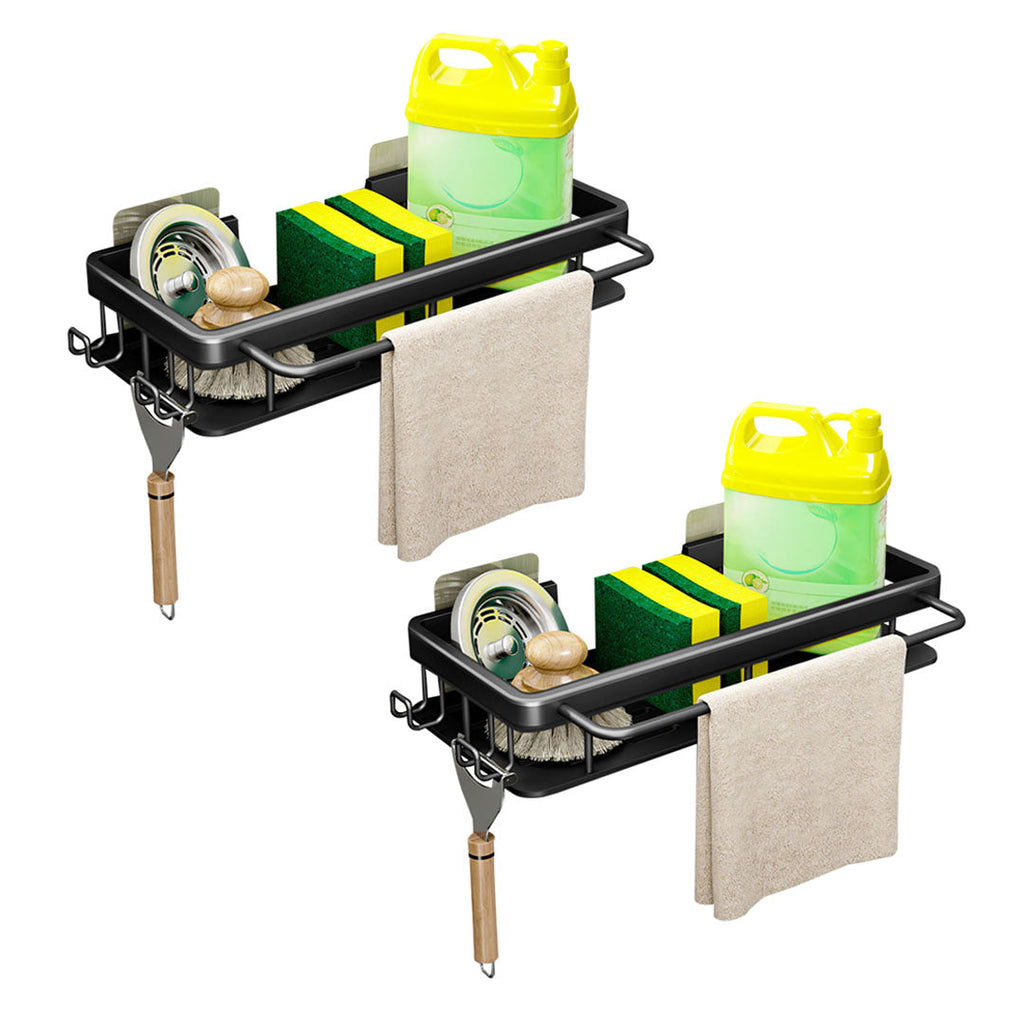 SOGA 2X 34cm Kitchen Sink Storage Organiser Space Saving Adhesive Shelf Rack $ 65.50