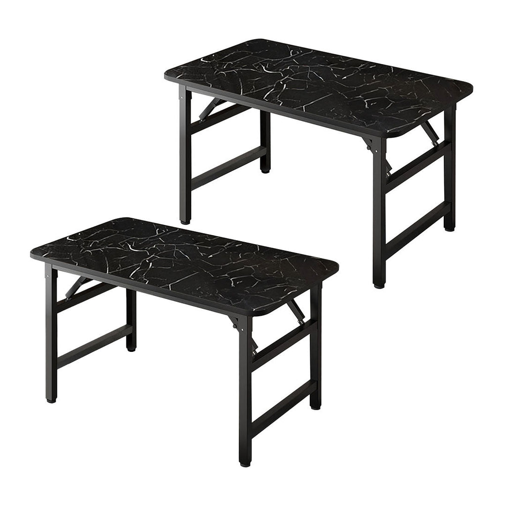 SOGA 2X 120x60x75cm Black Foldable Computer Study Table Easy Assembly Desk No Chair $ 280.90