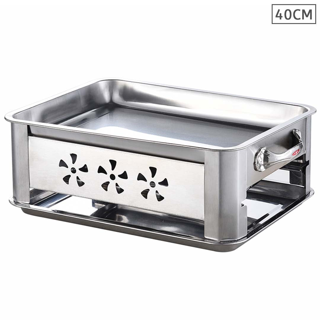 40CM Portable Stainless Steel Outdoor Chafing Dish BBQ Fish Stove Grill Plate $ 77.90