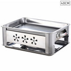 40CM Portable Stainless Steel Outdoor Chafing Dish BBQ Fish Stove Grill Plate $ 77.90