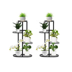 SOGA 2X 4 Tier 5 Pots Black Metal Plant Rack Flowerpot Storage Display Stand Holder Home Garden Decor $ 107.90