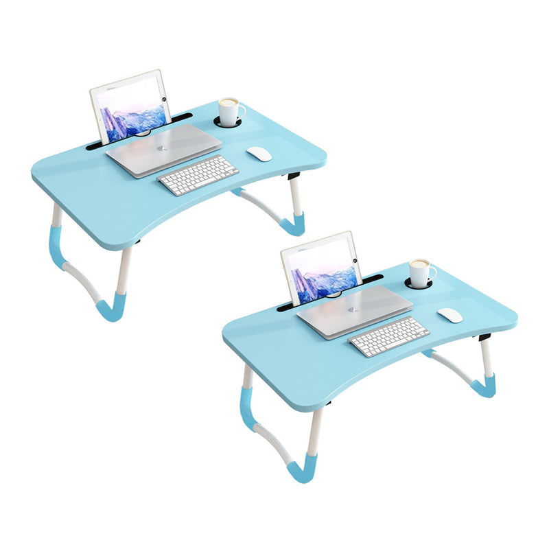 SOGA 2X Blue Portable Bed Table Adjustable Foldable Bed Sofa Study Table Laptop Mini Desk with Notebook Stand Cup Slot Home Decor $ 83.90