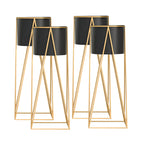 SOGA 4X 70cm Gold Metal Plant Stand with Black Flower Pot Holder Corner Shelving Rack Indoor Display $ 337.90